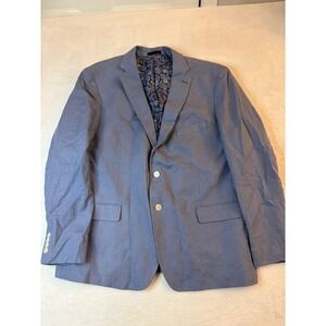 Lauren Ralph Lauren Men's Blue Linen Blend Sport Coat Blazer Paisley‎ Lined 48R